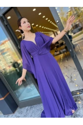 BDR-ŞİFON ELBİSE MOR