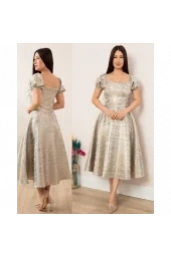 ESPENİCA-KARPUZ KOLLU ELBİSE GRİ