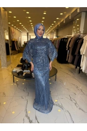 GAMZE ÖZKUL DİVA ABİYE İNDİGO