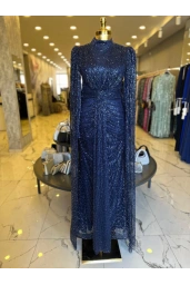 GAMZE ÖZKUL NİGAR ABİYE LACİVERT