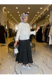 İTHAL-BONCUK DETAYLI İTHAL GÖMLEK BEYAZ