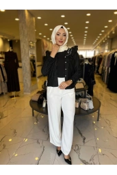 İTHAL-DANTELLİ GÖMLEK SİYAH