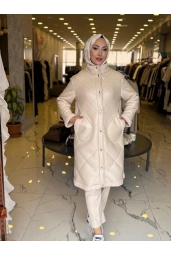 MATEKS-CEPLİ DERİ KABAN BEJ