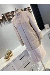 MATEKS-DERİ DETAYLI ANGORA KABAN BEJ