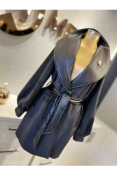 MATEKS-DERİ DETAYLI SÜET KABAN SİYAH