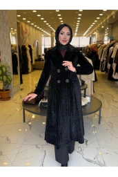 MATEKS-DESENLİ ANGORA ELBİSE SİYAH