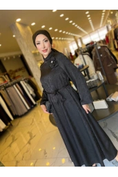 MATEKS-JAKRLI ELBİSE SİYAH