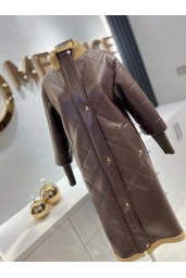 MATEKS-KOLLARI TRİKOLU DERİ KABAN KAHVE