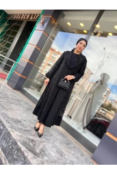 MATEKS-KREP KUMAŞ ABAYA SİYAH