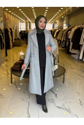 MATEKS-YAKASI KÜRKLÜ TEDDY KABAN GRİ