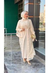 MATEKS-YAKMA ABAYA BEJ