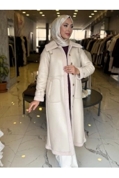 MATEKS-YIRTMAÇLI DERİ KABAN BEJ