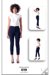 MODİVA-BELİ LASTİKLİ KALEM PANTOLON LACİVERT