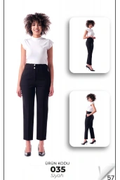 MODİVA-BELİ LASTİKLİ KALEM PANTOLON SİYAH