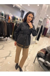 MY312-CEBİ TAŞLI FİLELİ GÖMLEK SİYAH