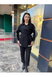 MY312-DANTELLİ ŞERİTLİ TAKIM SİYAH