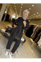 MY312-DİKİŞ DETAYLI TAKIM SİYAH