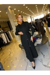 MY312-İKİLİ TRİKO ELBİSE SİYAH