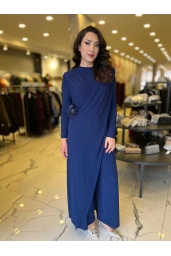 MY312-KEMER DETAYLI TUNİK LACİVERT