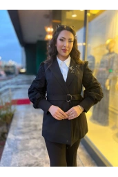 MY312-KOLU DANTELLİ TAKIM SİYAH