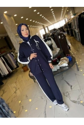 MY312-KUŞ DETAYLI TAKIM LACİVERT