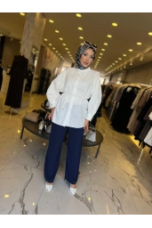 MY312-OMZU TAŞLI TUNİK EKRU