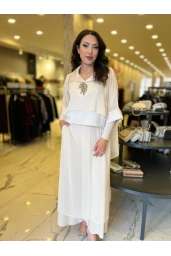 MY312-ÖNÜ TAŞLI ŞİFONLU TAKIM BEJ