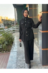 MY312-ŞANEL KOMBİNLİ TAKIM SİYAH