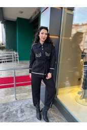 MY312-TAŞLI DANTELLİ PAN.TAKIM SİYAH