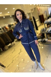 MY312-TAŞLI DANTELLİ PAN.TAKIM LACİVERT