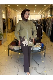 MY312-TAŞLI NAKIŞLI GÖMLEK YEŞİL