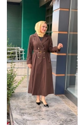 NİHLE-TAM BOY TRENÇ KAHVE