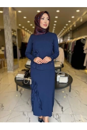 NİLİWİ-FIRFIRLI ETEKLİ TAKIM LACİVERT