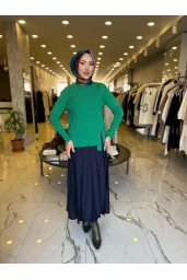 NİLİWİ-FİTİLLİ BLUZ YEŞİL