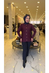 NİLİWİ-ÖNÜ BEKLETMELİ HIRKA BORDO