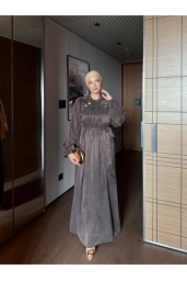 QASHE-KUPRA ELBİSE KAHVE