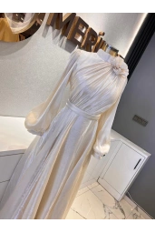 QRLİNE-JANJAN ELBİSE KREM