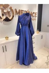 QRLİNE-JANJAN ELBİSE LACİVERT