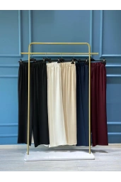 SENTEZ-BELİ LASTİKLİ GENİŞ PAÇA BEJ