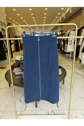 SENTEZ-KADİFE FİTİLLİ ETEK İNDİGO