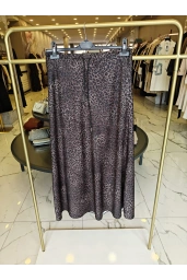 SENTEZ-LEOPAR SATEN KLOŞ ETEK KAHVE