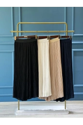 SENTEZ-ŞİFON KIRIŞTIRMA ETEK SİYAH