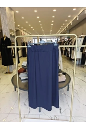 SENTEZ-YANI KUŞAKLI ETEK LACİVERT