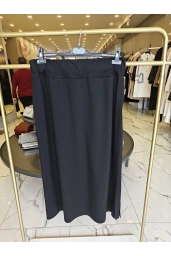 SENTEZ-YANI KUŞAKLI ETEK SİYAH