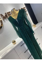 SERİN-PUL DETAYLI ELİSE YEŞİL