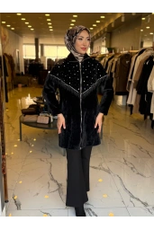 SOLİS-ANGORA İNCİLİ KABAN SİYAH