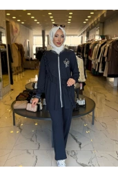 SOLİS-TAŞ İŞLEMELİ TAKIM LACİVERT