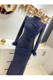 TUAY-PAYET ABİYE ELBİSE LACİVERT