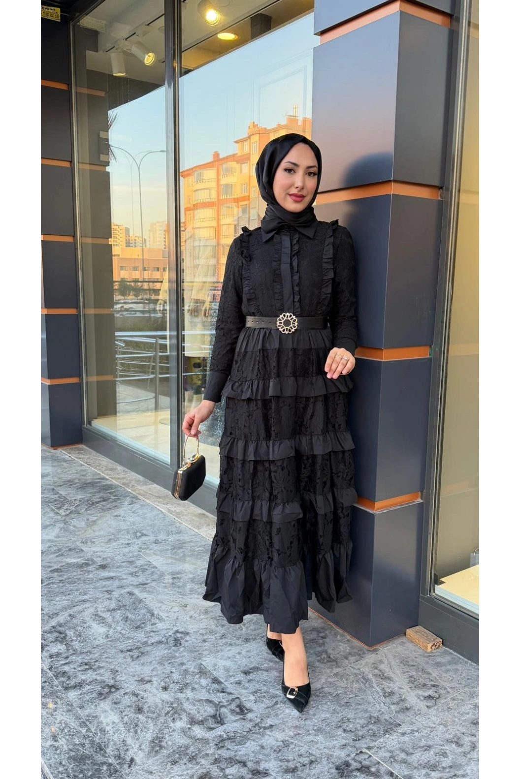 İTHAL-VALENTİNO ELBİSE SİYAH