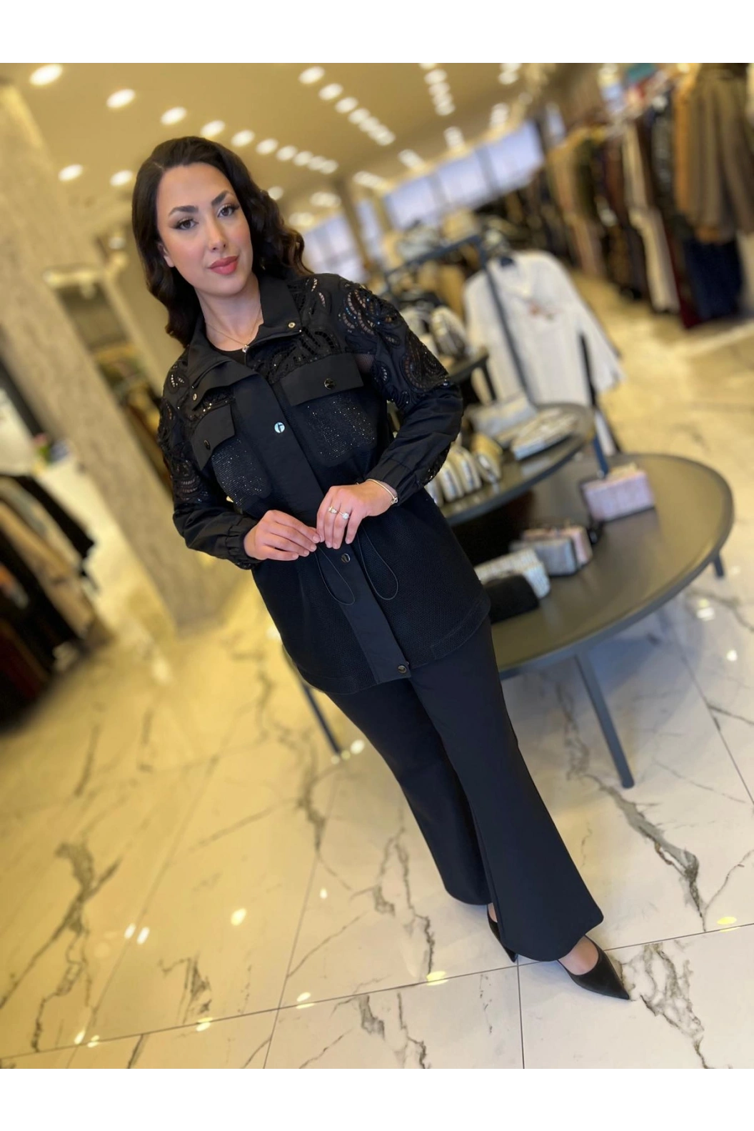 MY312-CEBİ TAŞLI CEKET SİYAH